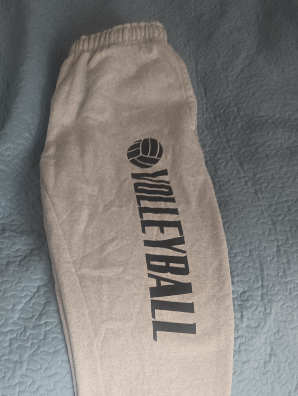 Grey (Heather Grey) Volleyball Sweatpants Unisex Size Medium